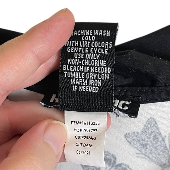 Hot Topic Women Ivory Black Midi Dress Dragonfly Butterfly Print 4X (24-26) - Picture 7 of 8